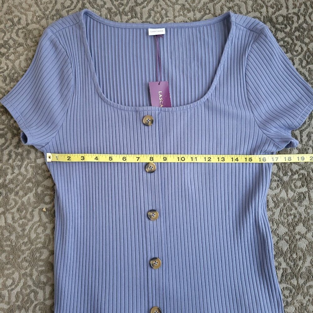 NWT Lascana Ribbed Button Up Top Size 12 - Picture 5 of 7